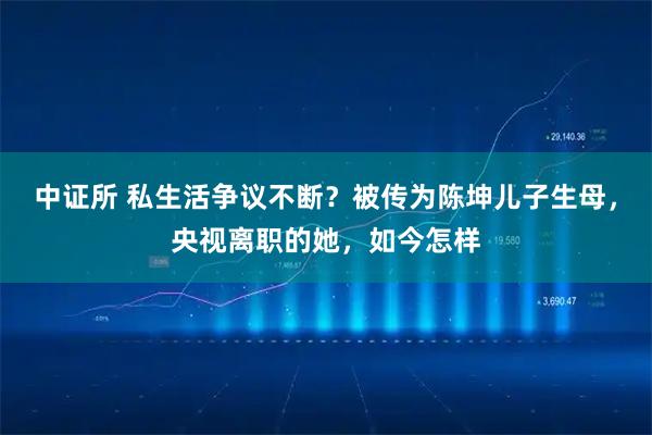 中证所 私生活争议不断？被传为陈坤儿子生母，央视离职的她，如今怎样